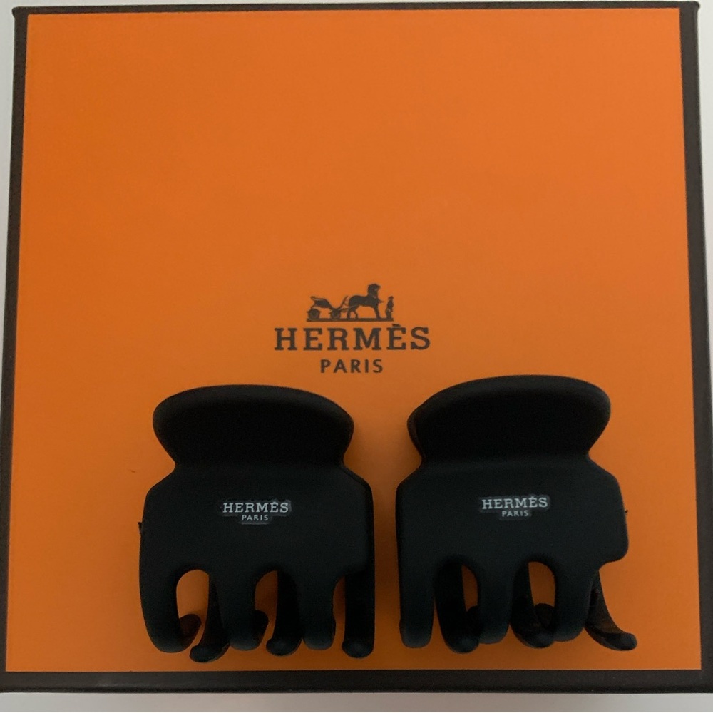 Hermes Black Hair Clips Set